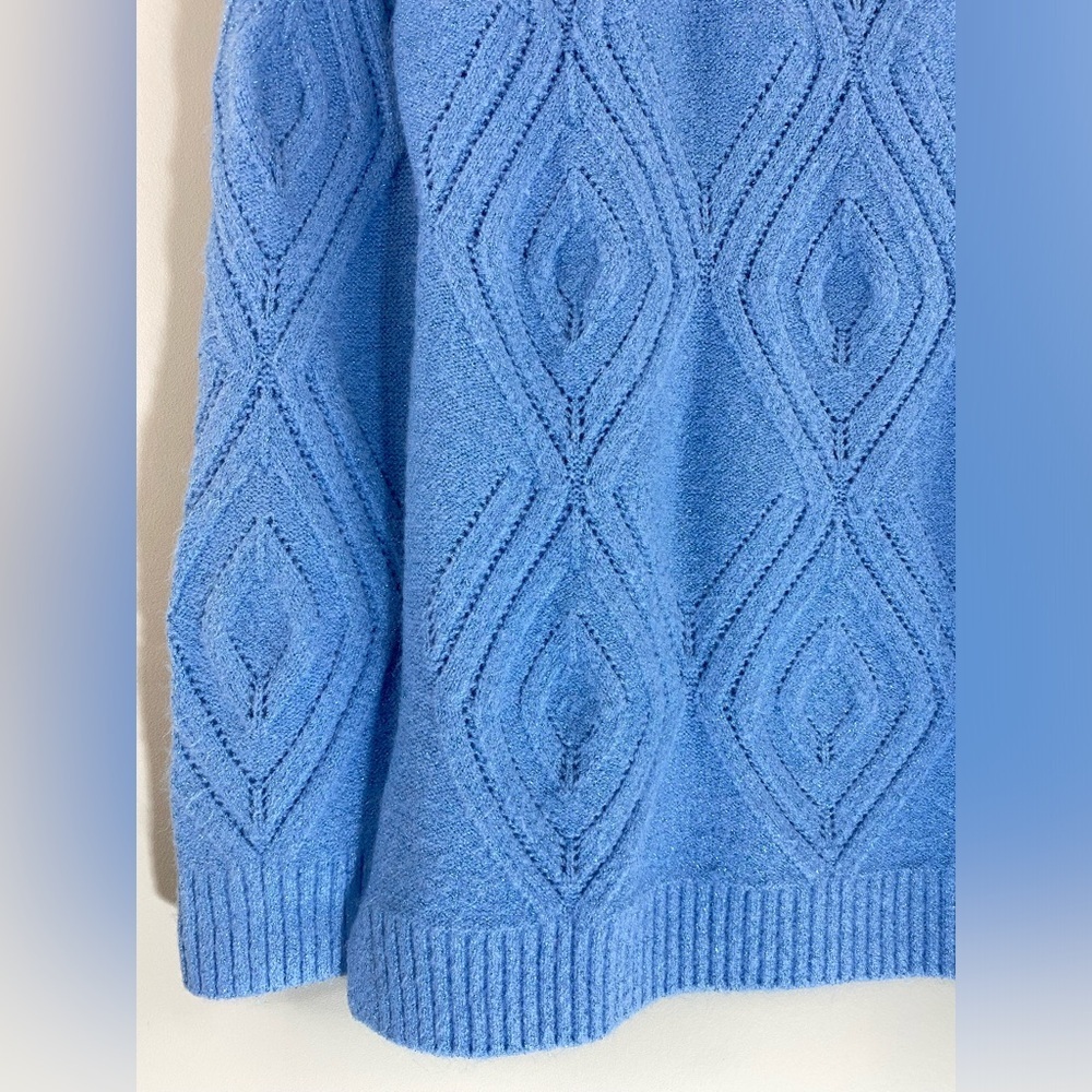 Talbots Open Cable Knit Bateau-Neck Sweater Metallic women’s size medium - Picture 5 of 8